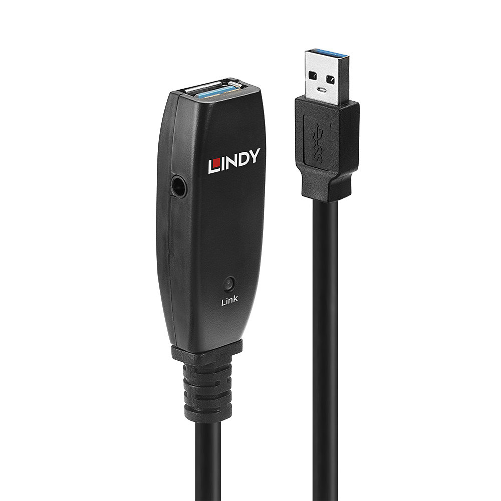 Photos - Cable (video, audio, USB) Lindy 15m USB 3.0 Active Extension Slim 43322 