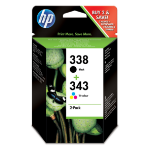 HP SD449EE/338+343 Printhead cartridge multi pack black + color 11ml+7ml Pack=2 for HP DeskJet 460/5740/PhotoSmart C 3180/PSC 1510/PSC 2355