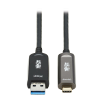 Tripp Lite U428F-10M-D321 USB-A to USB-C AOC Cable (M/M) - USB 3.2 Gen 2 (10Gbps) Plenum-Rated Fiber Active Optical - Data Only, Backward Compatible, Black, 10 m (33 ft.)
