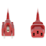 AddOn Networks ADD-N5152C13C18G6FRD power cable Red 70.9" (1.8 m) NEMA 5-15P C13 coupler