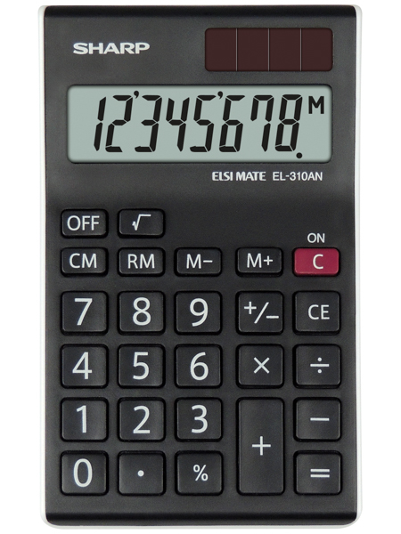 Sharp Black Semi-Desktop Calculator EL310N