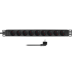 LogiLink 19" PDU 9 x French/Belg. Standard outlet, without switch, black