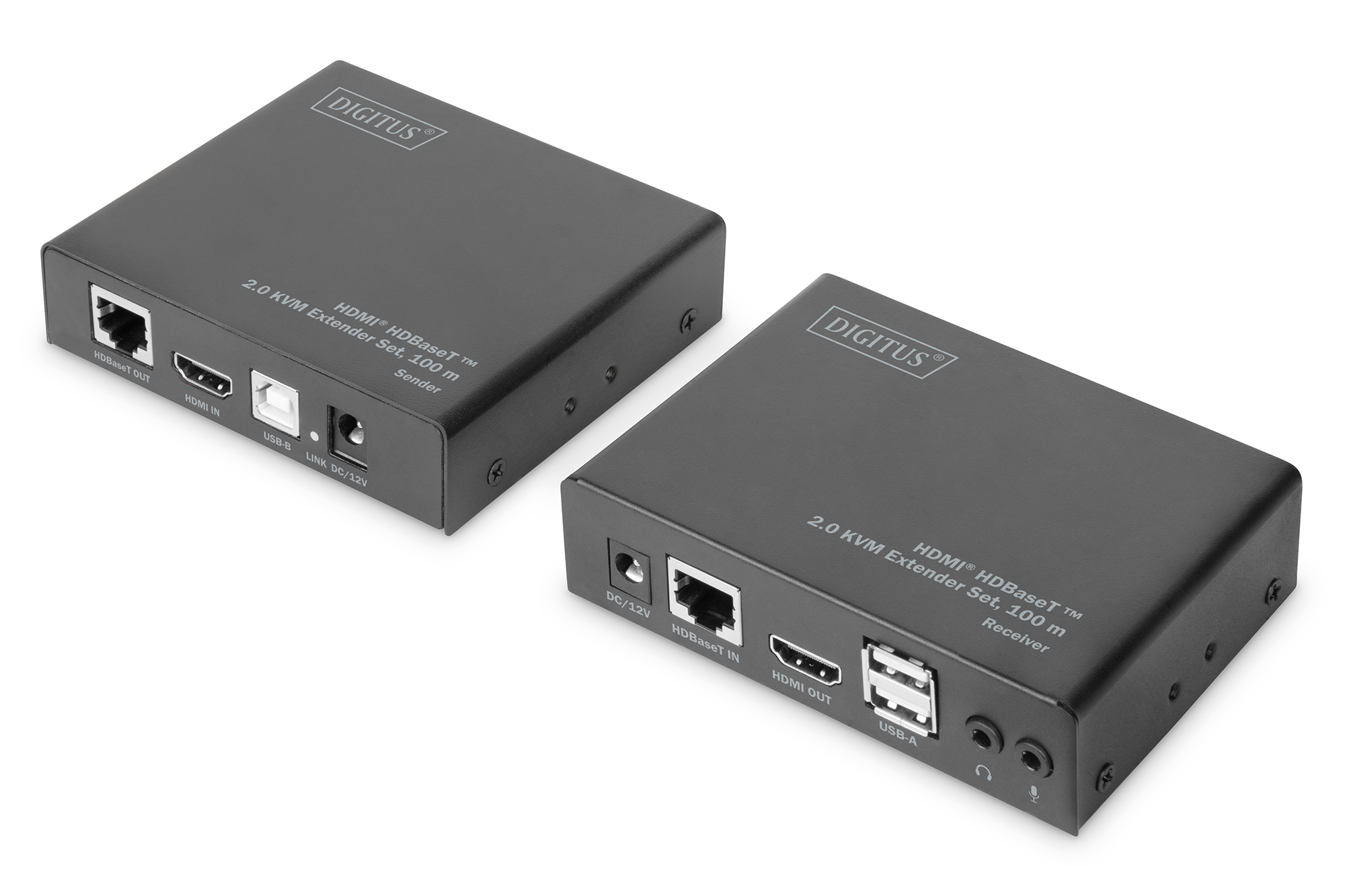 Image of Digitus 4K HDMI® HDBaseT 2.0 KVM Extender Set, 100 m