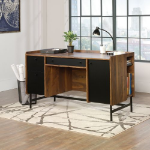 Teknik Hampstead Park Home Office Desk Walnut with Black Accent Panels and Frame - 5420731 DD