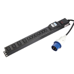 Videk PDU Horiz 8 Way Fused 4 x C19 + 4 x C13 Sockets to 16 Amp Commando Plug 3Mtr