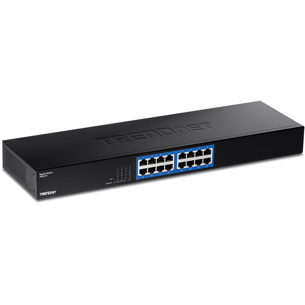 Image of Trendnet TEG-S17 network switch Gigabit Ethernet (10/100/1000) Black