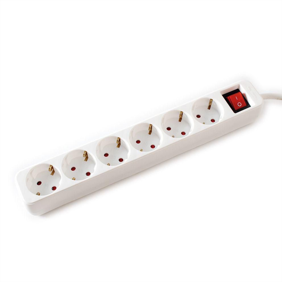 VALUE 19.99.1086 power extension 6 m 6 AC outlet(s) Indoor White