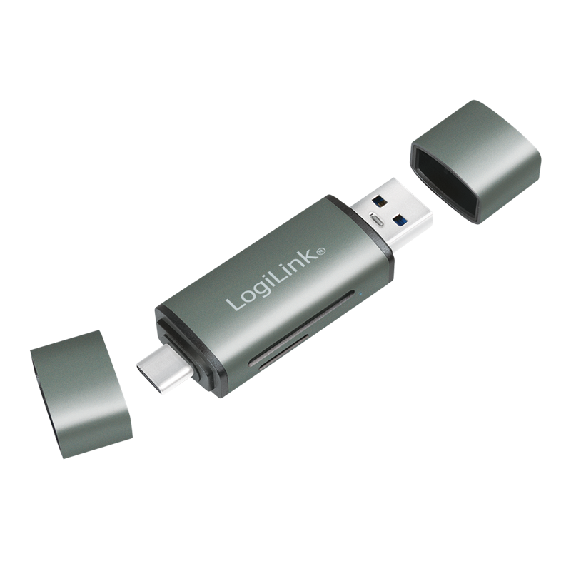 Photos - Other for Computer LogiLink USB 3.0 Cardreader, USB-A / USB-C, SD/ microSD, aluminum CR0043 