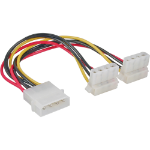 InLine Internal Power Y-Cable 1x 4pin Molex / 2x 4pin Molex angled 0.15m