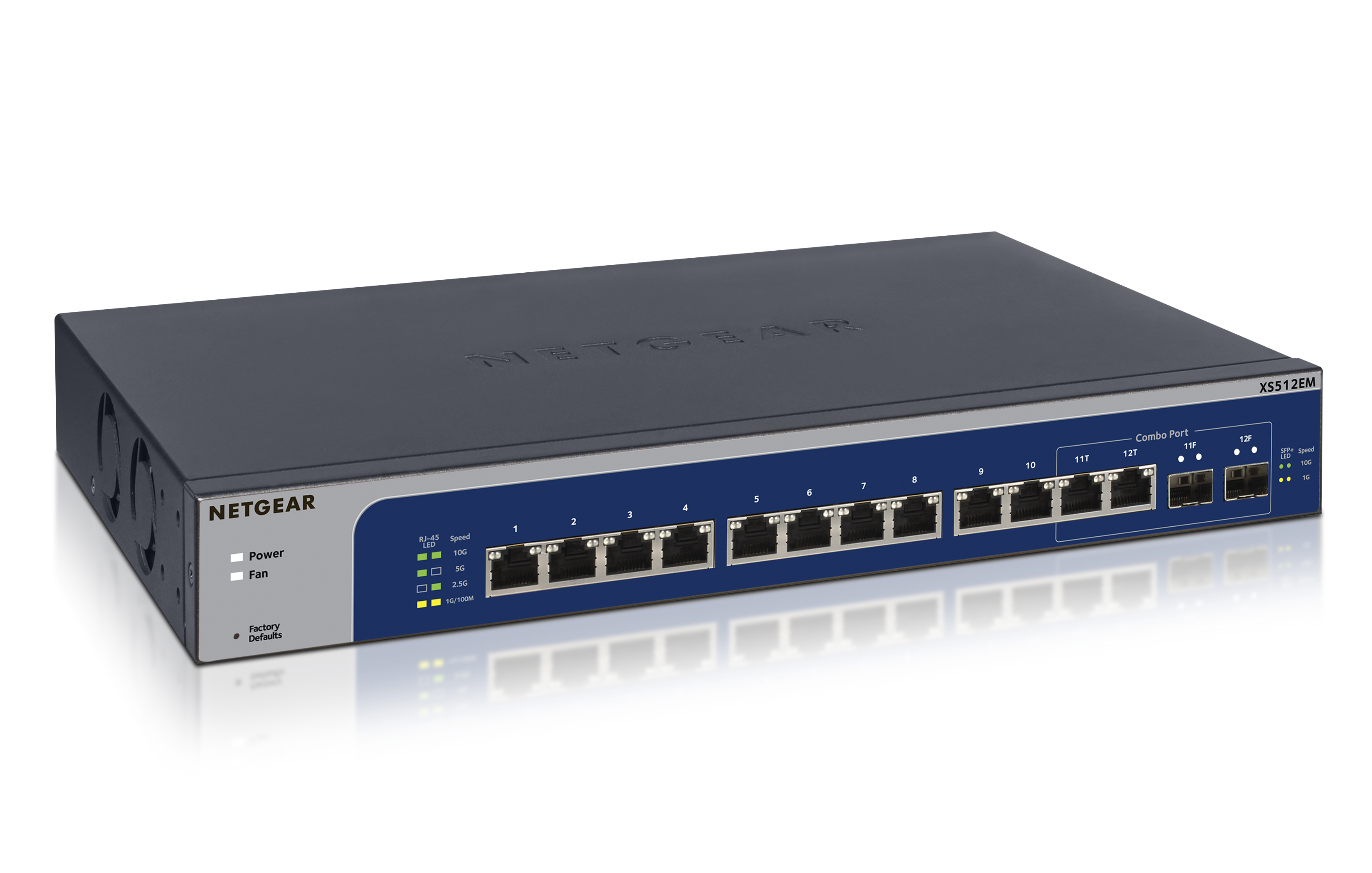 Image of NETGEAR XS512EM Managed L2 10G Ethernet (100/1000/10000) 1U Blue, Grey