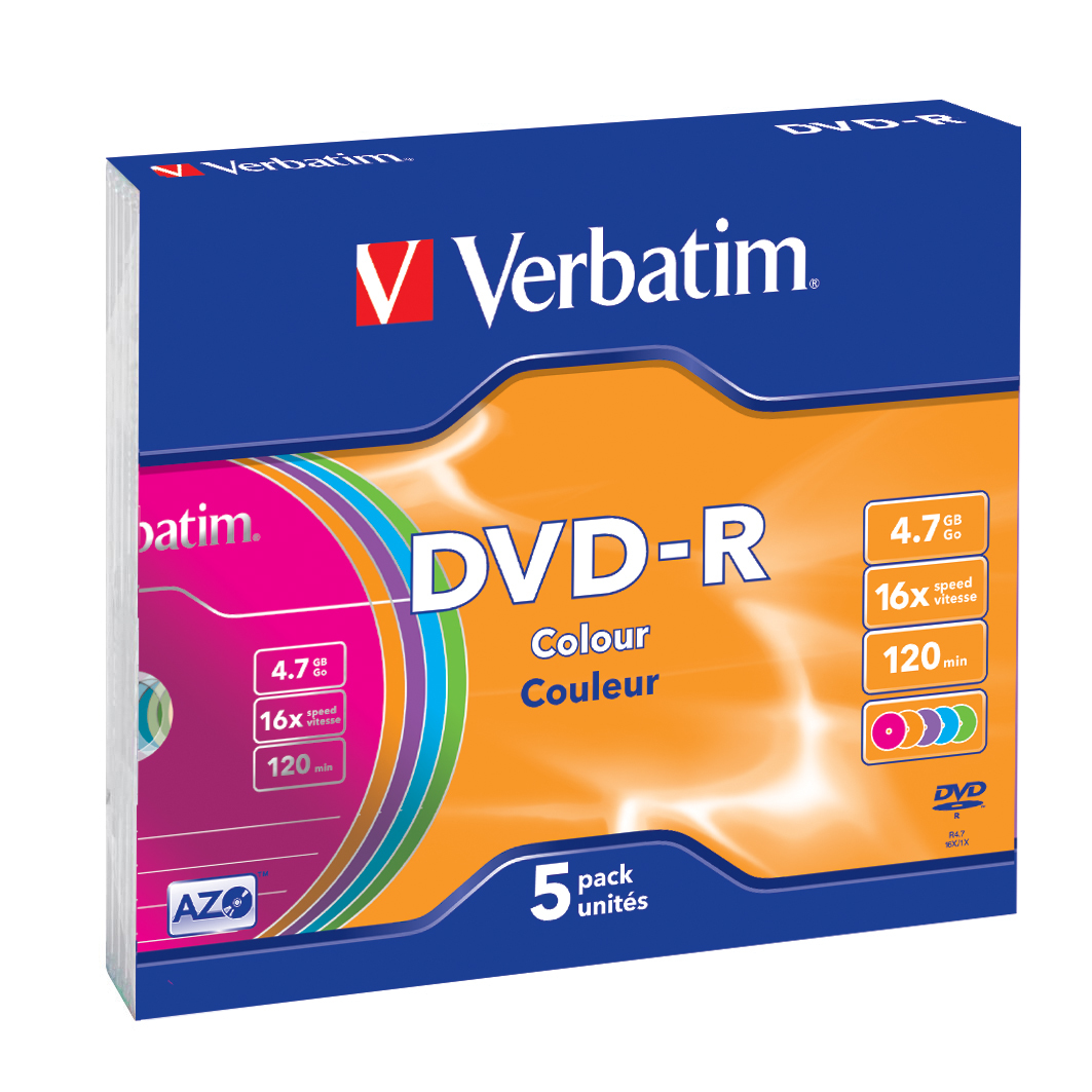 Image of Verbatim DVD-R Colour 4.7 GB 5 pc(s)