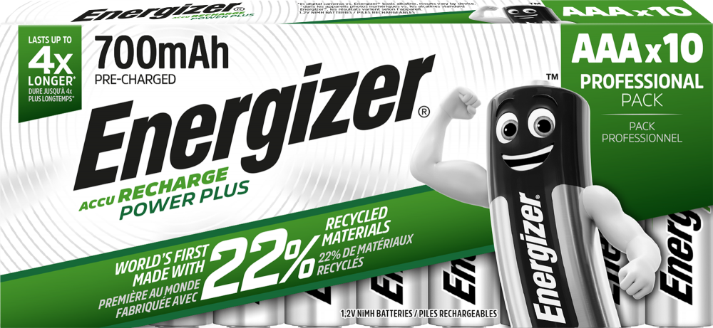 Energizer Rechargeable Power Plus AAA Battery Pack of 10