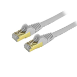 StarTech.com 6 in CAT6a Ethernet Cable - 10 Gigabit Shielded Snagless RJ45 100W PoE Patch Cord - 10GbE STP Network Cable w/Strain Relief - Gray Fluke Tested/Wiring is UL Certified/TIA