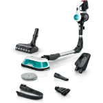 Bosch BCS71HYGGB stick vacuum/electric broom 2-in-1 stick vacuum Battery Dry&wet HEPA Bagless Aqua colour, Black, White