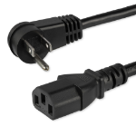 StarTech.com 10ft (3m) Computer Power Cord, Right Angle NEMA 5-15P to C13, 10A 125V, 18AWG, Black Replacement AC Power Cord, Printer Power Cord, PC Power Supply Cable, Monitor Power Cable - UL Listed