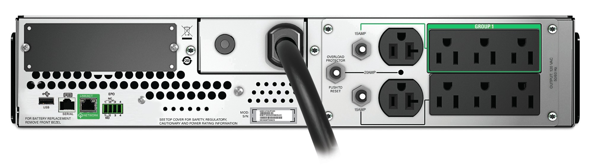 APC SMT2200RM2UC 2.2kVA / 1.98kW Line-Interactive 2U Rackmount UPS APC SMT2200RM2UC 2.2kVA / 1.98kW Line-Interactive 2U Rackmount UPS