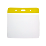 Digital ID Vinyl Yellow Top Visitor Card Holder 102 x 83 mm Landscape - Pack of 100