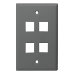 Monoprice Monoprice Standard Size Keystone Plate 4 Port, Gray, UL