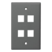 Monoprice Monoprice Standard Size Keystone Plate 4 Port, Gray, UL