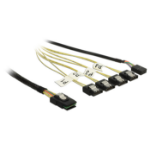 DeLOCK 1m, Mini SAS SFF-8087/4xSATA 7p Black, Silver, Yellow