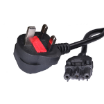 Cablenet 1m GST18 Female - UK 13Amp Plug Wieland Black PVC Power Leads