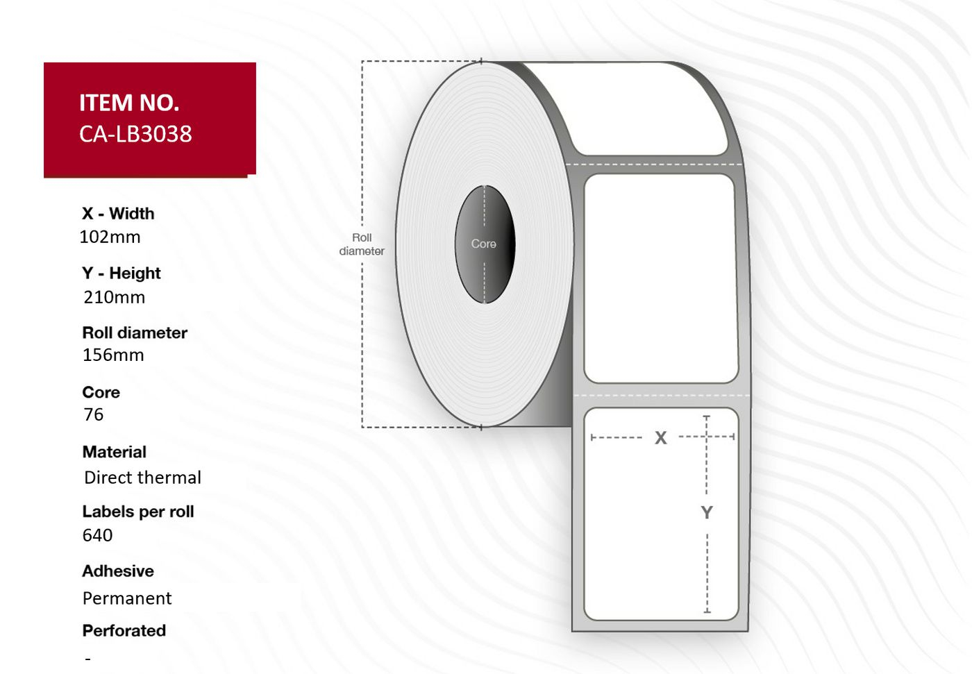Capture White Ca-Lb3038 Printer Label