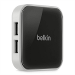 Belkin 4-Port Powered Desktop 480 Mbit/s Black, Silver