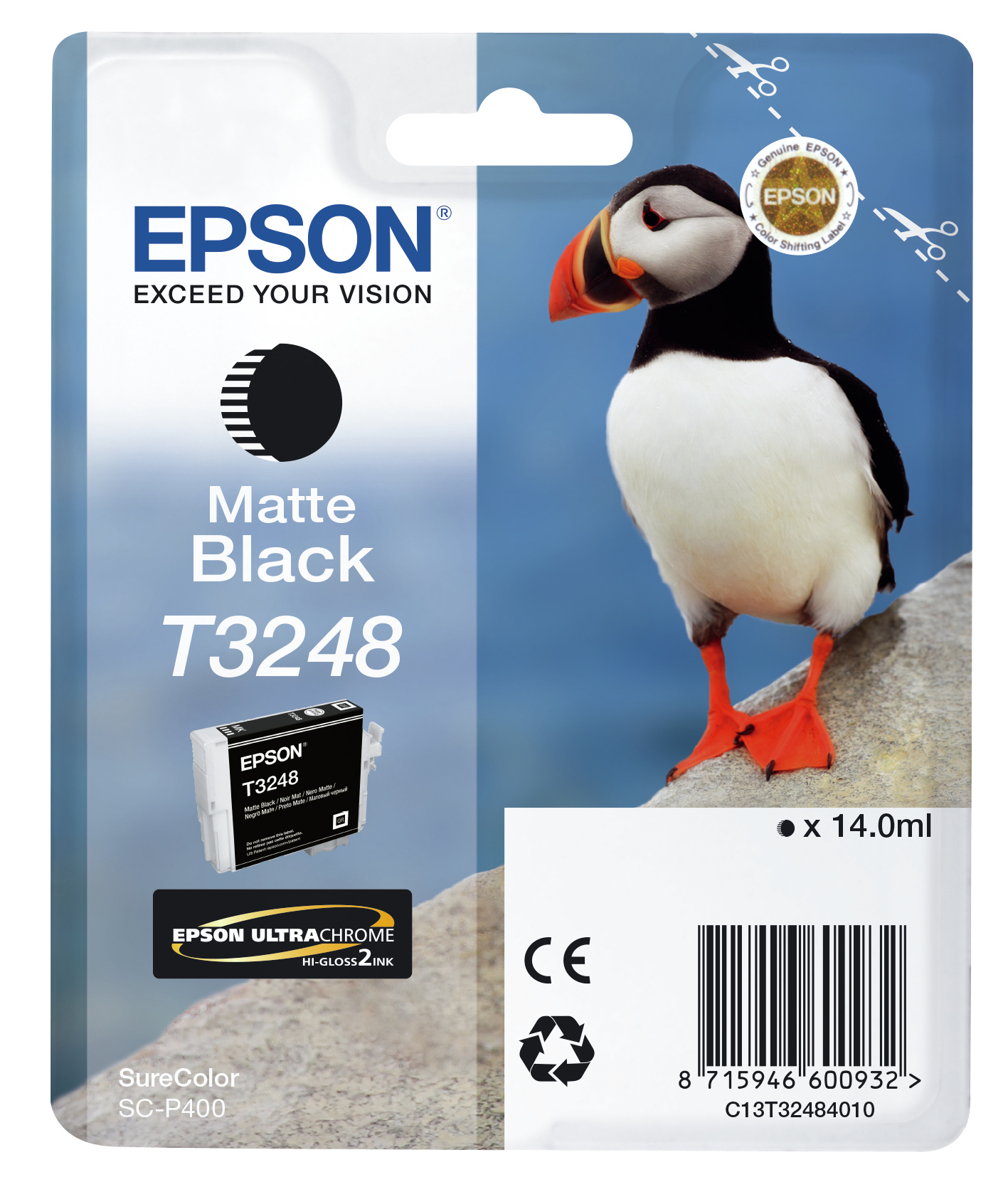 Image of Epson C13T32484010/T3248 Ink cartridge black matt, 650 pages 14ml...