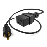 UNC PWCD-L520PC19-20A-25F-BLK power cable 300" (7.62 m) NEMA L5-20P C19 coupler