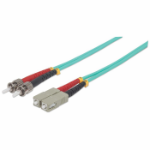 Intellinet 751452 fiber optic cable 196.9" (5 m) ST SC OM3 Aqua color