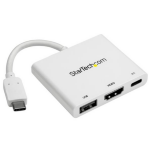 StarTech.com USB-C to 4K HDMI Multifunction Adapter with Power Delivery and USB-A Port - White
