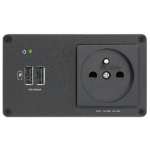Extron AC+USB 212 FR socket-outlet 2 x USB + Type E Black