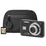 Kodak PIXPRO X55 16MP 5x Zoom Compact Camera - Black - Camera + 32GB SD Card + Case