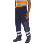 BEESWIFT Poly Cotton Nylon Patch Trousers Navy Blue 36