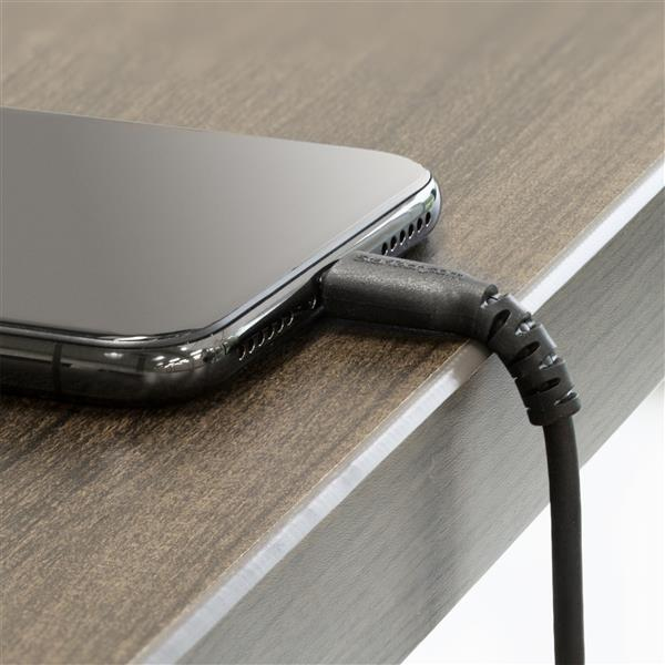 StarTech.com 2m USB A to Lightning Cable - Durable Black USB Type A to Lightning Connector Charge and Sync Charger Cord - Rugged w/Aramid Fiber - Apple MFI Certified - iPad Air iPhone 11