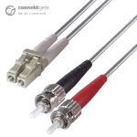 connektgear 3m Duplex Fibre Optic Multi-Mode Cable OM1 62.5/125 Micron LC to ST Grey 3-5 working days non cancellable non returnable