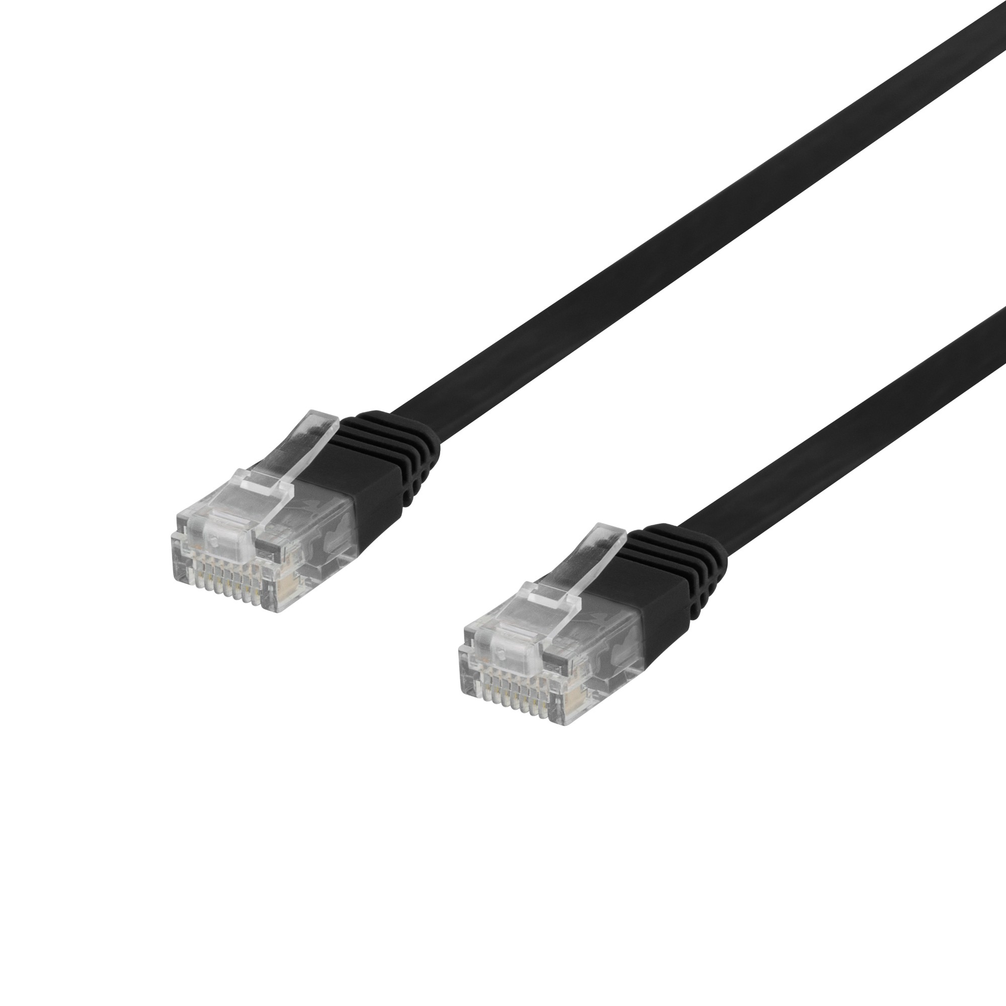 EU Product - Flat Cat6 network cable, 0.3m, black thumbnail