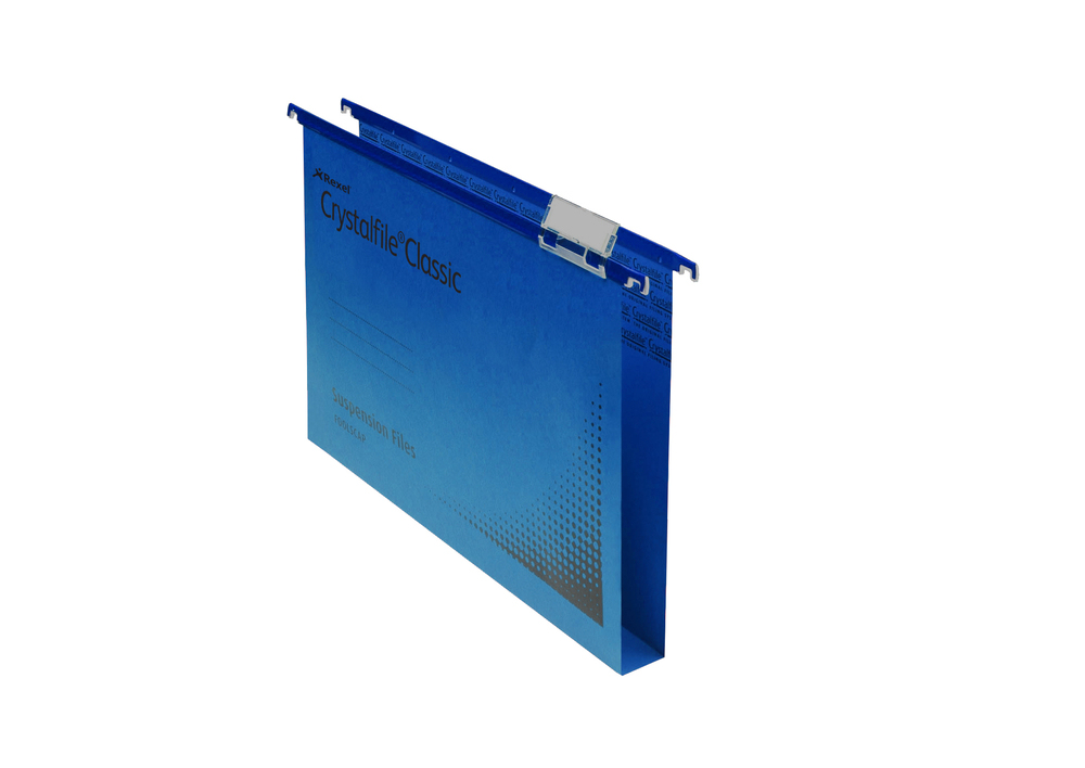 Image of Rexel Crystalfile Classic A4 Suspension File 15mm Blue (50)