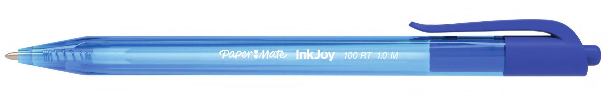 Image of Papermate InkJoy 100 RT Blue Clip-on retractable ballpoint pen...