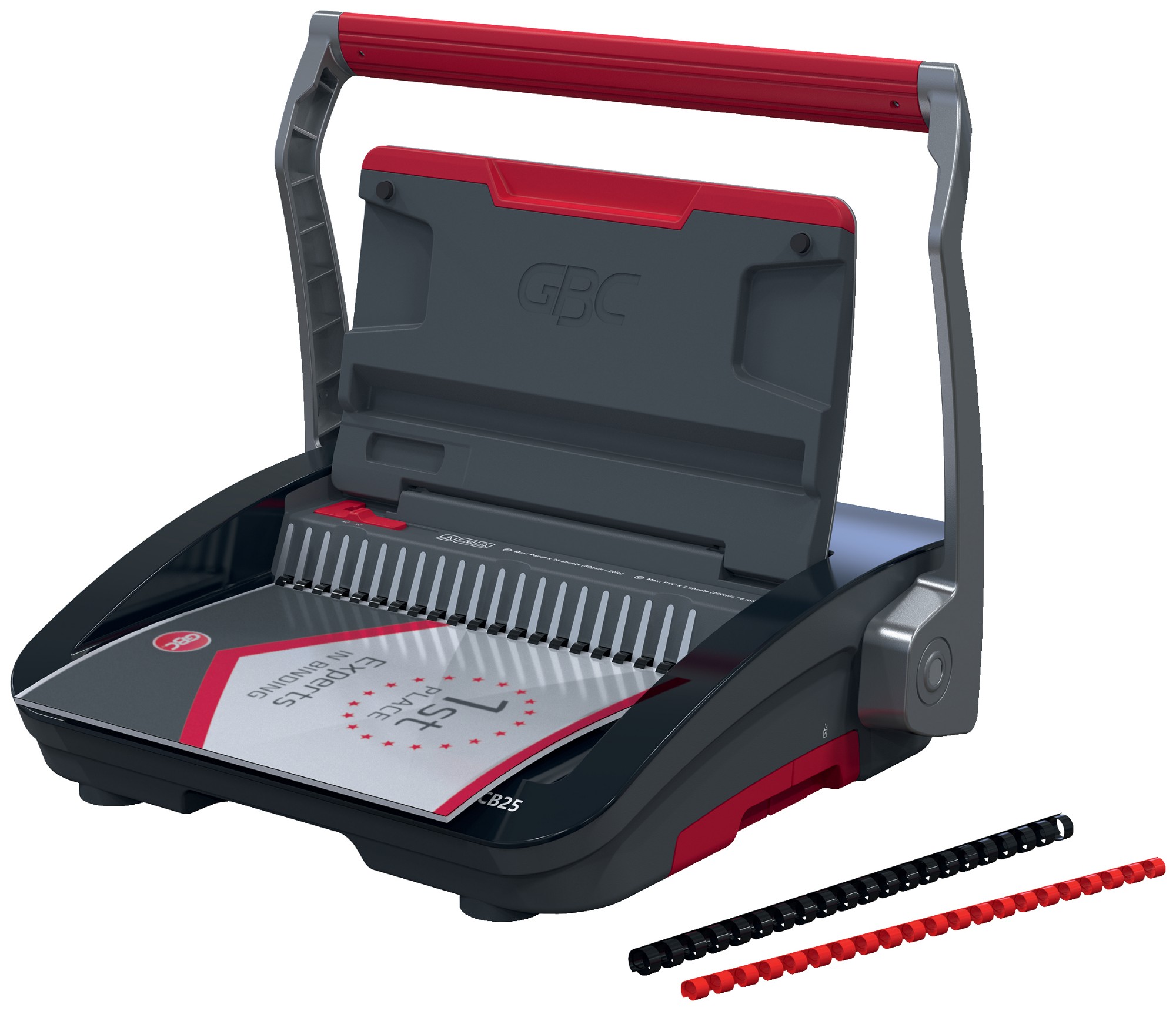GBC CB25 Manual Comb Binding Machine Black/Red 4410063