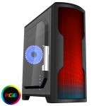 CIT Matrix Black Midi PC Gaming Case with Rainbow 75 LED Front Panel