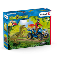 Image of Schleich Prehistoric Animals Quad escape from Velociraptor -...