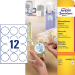 Avery L7104REV-25 self-adhesive label Circle Permanent White 300 pc(s)