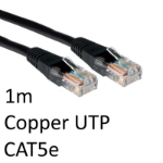 TARGET RJ45 (M) to RJ45 (M) CAT5e 1m Black OEM Moulded Boot Copper UTP Network Cable