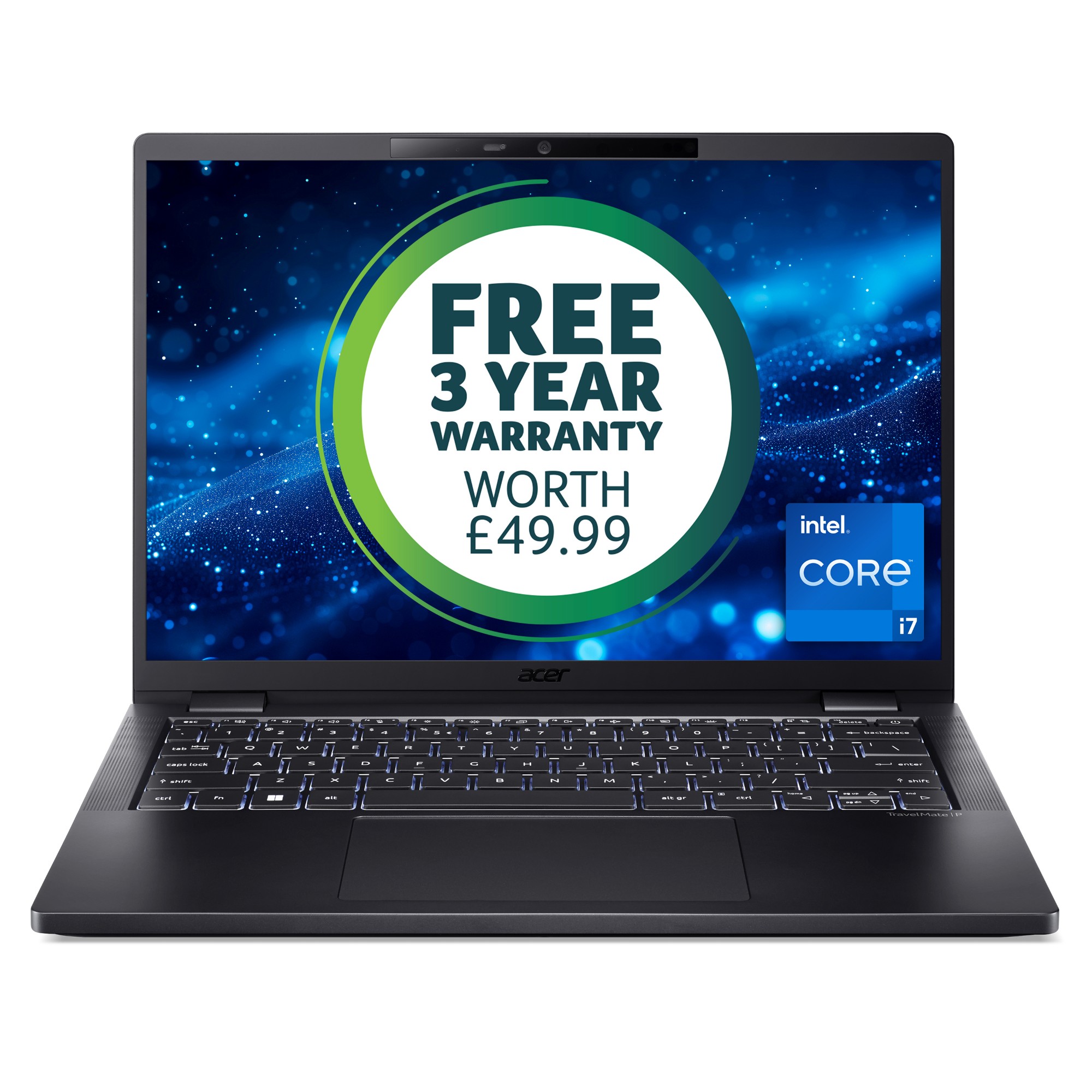 Acer TravelMate P6 TMP614-53, 14" WUXGA IPS SlimBezel, Intel Core i7-1355U, 16 GB LPDDR5, 512GB PCIe NVMe SED SSD, 3 Years Carry in, Windows 11 Pro