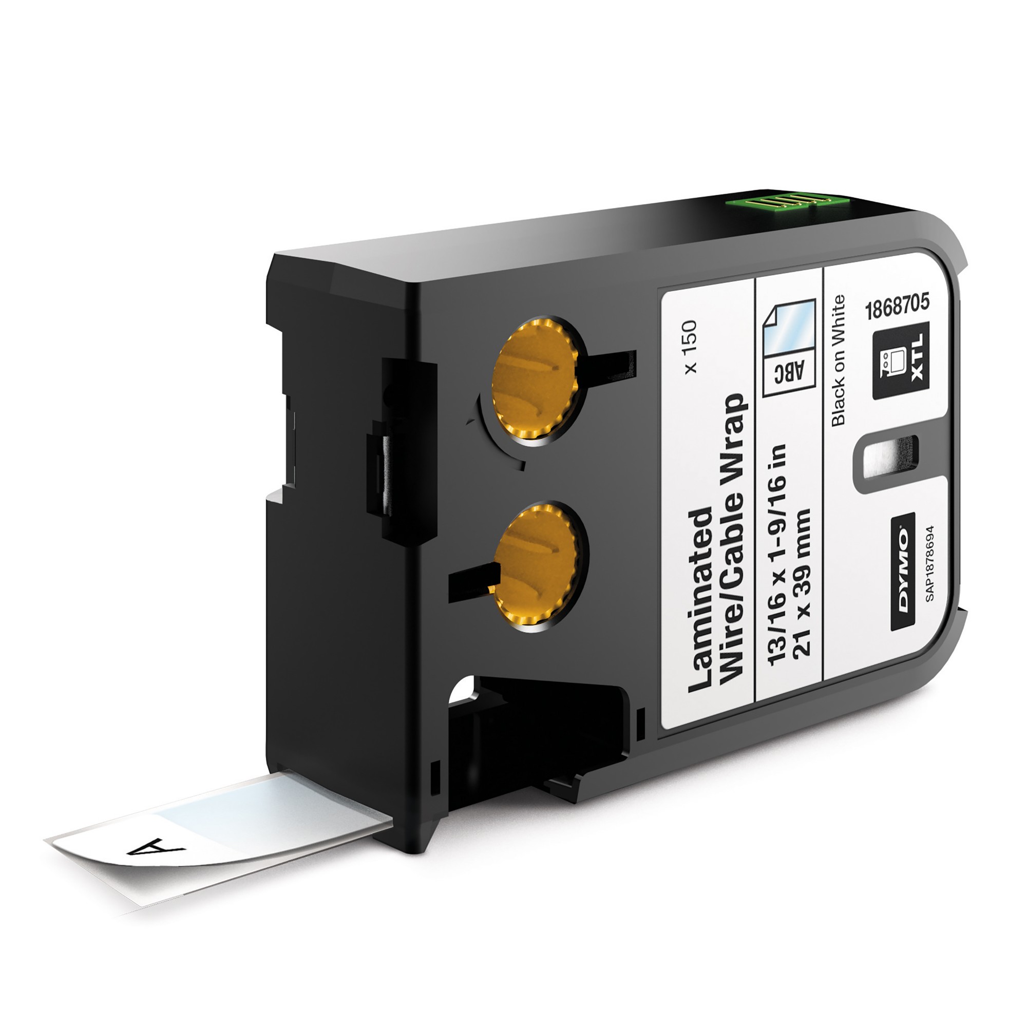 Dymo 1868705 DirectLabel-etikettes black on white Vinyl for Cable 21mm x 39mm for Dymo Rhino XTL-300/500