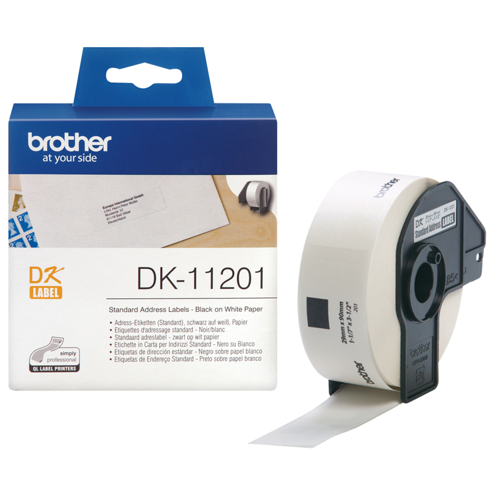 Image of Brother DK-11201 DirectLabel Etikettes 29mm x 90mm 400 for Brother...