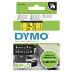Dymo 40918/S0720730 DirectLabel-etikettes black on yellow 9mm x 7m for Dymo D1 6-12mm/19mm/24mm/9-12mm/9-19mm