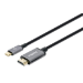 Manhattan USB-C to HDMI Cable, 4K@60Hz, 1m, Black, Equivalent to CDP2HD2MBNL, Male to Male, Three Year Warranty, Polybag