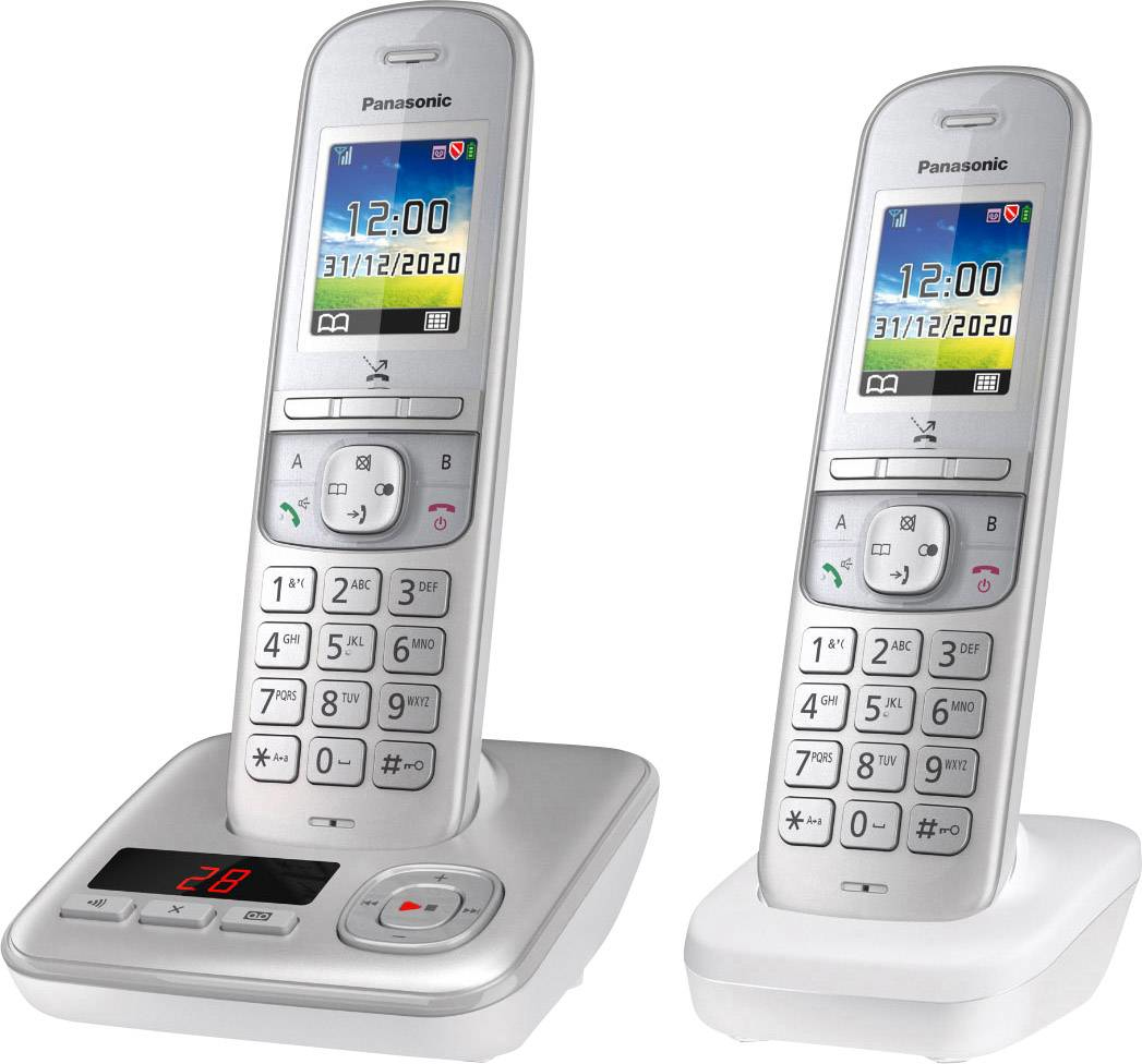 Image of Panasonic KX-TGH722 DECT telephone Caller ID Pearl, Silver
